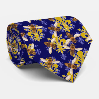 Blauw en Goud - Fleur de Bee Stropdas