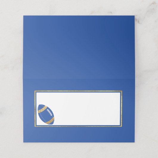 Blauw en Goud Football Bruiloft (Buitenkant ongevouwen)