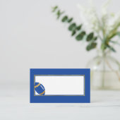 Blauw en Goud Football Bruiloft Plaatskaartje (Staand voorkant)