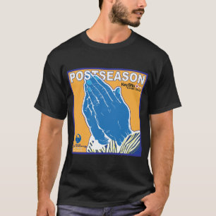 Blauw en goud gebed tot God T-shirt