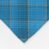 Blauw en goud geruite patroon fleece deken (Hoek)