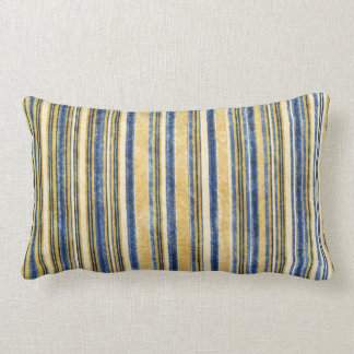 BLAUW EN GOUD GESTREEPT KUSSEN