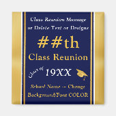 Blauw en Goud, Goedkope Geschenken van de Klassenr Magneet (Voorkant)