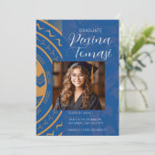 Blauw en goud kaart (Staand voorkant)