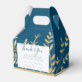 Blauw en Goud Kader Modern  Bedankdoosjes