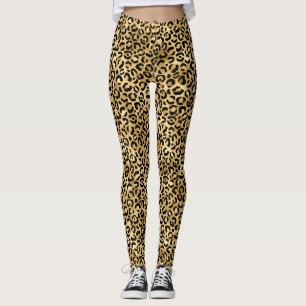 Blauw en Goud Luipaard Serie Design 2 Leggings
