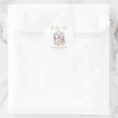 Blauw en Goud Magische Carrousel Dank U Sticker (Tas)
