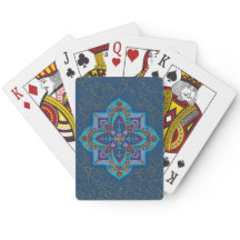 Blauw en Goud Mandala Speelkaarten
