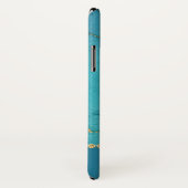 Blauw en Goud Marmer Elegant Girly Case-Mate iPhone Case (Achterkant / rechts)
