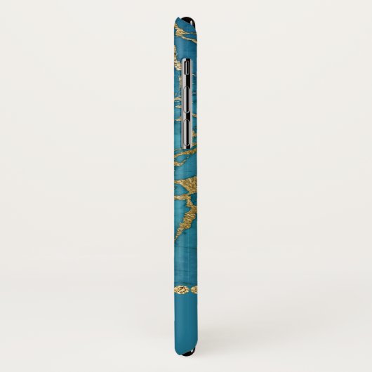 Blauw en Goud Marmer Elegant Girly Case-Mate iPhone Case (Achterkant/links)