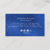 Blauw en goud modern visitekaartje (Achterkant)