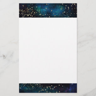 Blauw en Goud Onder de Sterren Nachthemel