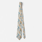 Blauw en goud pampas gras stropdas (Voorkant)