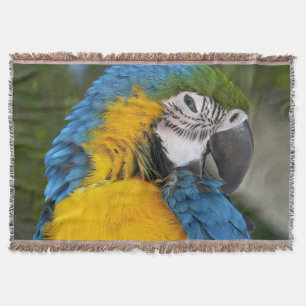 Blauw en Goud Papegaai Deken