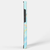 Blauw en Goud Print Zomer Modern Custom Name Samsung Galaxy Hoesje (Rechterkant)