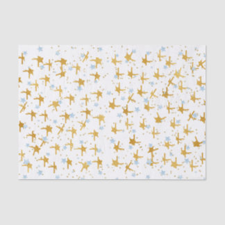 Blauw en Goud Sterren Confetti Weefselpapier Tissuepapier
