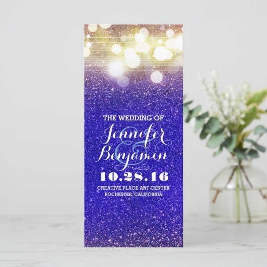 Blauw en Goud String Lights Programma (Staand voorkant)