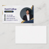 Blauw en goud visitekaartje (Voorkant / Achterkant)