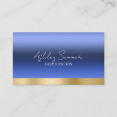 Blauw en goud visitekaartje (Voorkant)