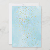 Blauw en Goud Waterverf 1e Heilige Communie Kaart (Achterkant)