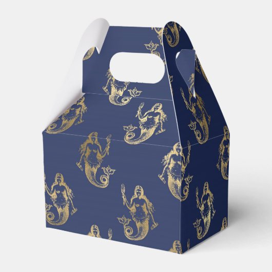 Blauw en Goud  Zeemeermin Bedankdoosjes (Achterkant)