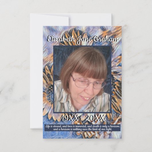 Blauw en Goud Zonnebloem Kunst | Foto | Offertes (Voorkant)