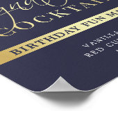 Blauw- en goudConfetti | Signature Cocktail Sign Poster (Hoek)