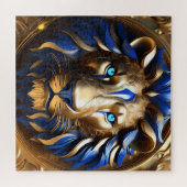 Blauw En Gouden Leeuwenkop, Legpuzzel (Horizontaal)