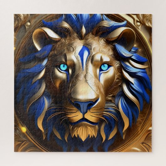 Blauw En Gouden Leeuwenkop, Legpuzzel (Verticaal)