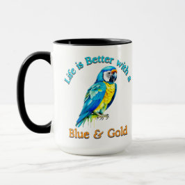 Blauw en Gouden Macaw Papegaai Koffieliefhebber Gi Mok