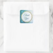 Blauw en gouden mandala Dank u Stickers (Tas)