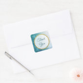 Blauw en gouden mandala Dank u Stickers (Envelop)