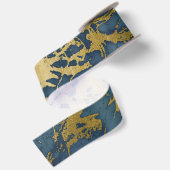 Blauw en gouden marmer lint (Achterkant)