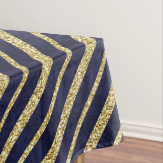 Blauw en gouden strepen voor de marine tafelkleed