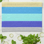 Blauw en gouden strips theedoek (Gevouwen)