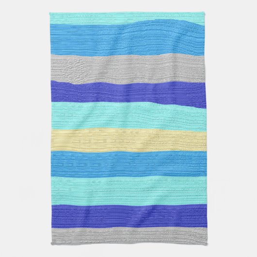 Blauw en gouden strips theedoek (Verticaal)