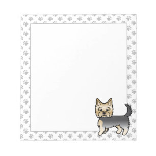 Blauw en gouden Yorkshire Terrier Yorkie Cartoon H Notitieblok