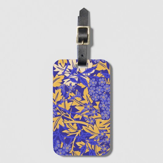 Blauw en goudgeel voor sierdoeleinden bagagelabel (Voorkant (verticaal))