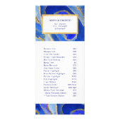 Blauw- en goudgeode | Salon Price List Service Reclamekaart (Voorkant)