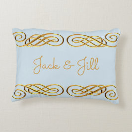 Blauw en goudgepersonaliseerd Sierkussen Decoratief Kussen