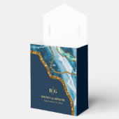 Blauw- en goudgetijden Glitter Wedding Bedankdoosjes (Geopend)