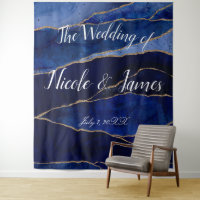 Blauw- en goudglansblauw Modern Glam minimal bruil