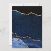 Blauw en goudglitter Agate en marmer Wedding Bedankkaart (Achterkant)