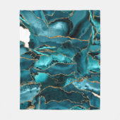 Blauw- en goudglitteragaat fleece deken (Voorkant)