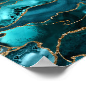 Blauw- en goudglitteragaat poster (Hoek)