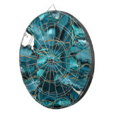 Blauw en goudglitteraglaat dartbord (Voorkant Rechts)