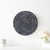 Blauw en goudkleurig Abstract deco verliest patroo Grote Klok (Huis)