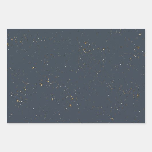 Blauw en goudlegant inpakpapier vel (Voorkant 3)