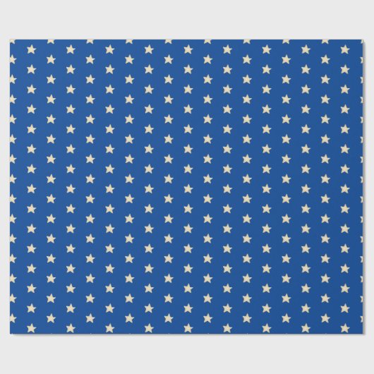 Blauw- en goudstars kerstpapier cadeaupapier (Vlak)