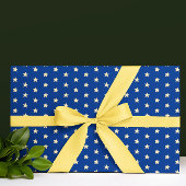 Blauw- en goudstars kerstpapier cadeaupapier